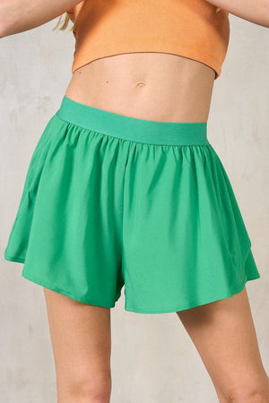 LEBIZ Women's Skirts KELLY GR / S Exposed Waist Elastic Summer Shorts || David's Clothing MPT41032