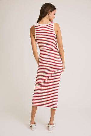 LELIS COLLECTION Women's Dresses Sleeveless Round Neck Striped Rib Sweater Dress || David's Clothing