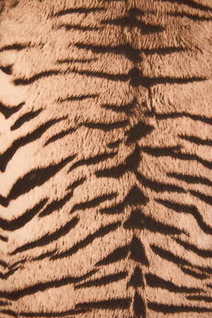 LELIS COLLECTION Women's Dresses Tiger Print Lace Hem Boat Neck Sheath Mini Dress