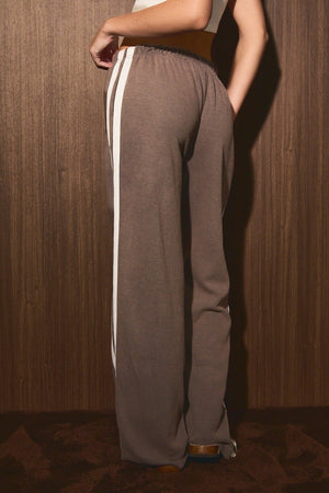 LELIS COLLECTION Women's Pants Side Stripe Thermal Wide Leg Lounge Pants