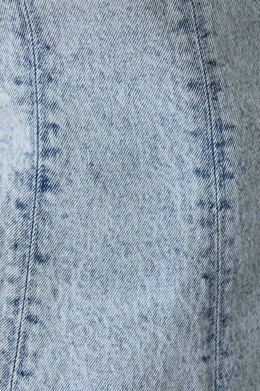 LELIS COLLECTION Women's Romper Round Neck Sleeveless Flare Denim Romper