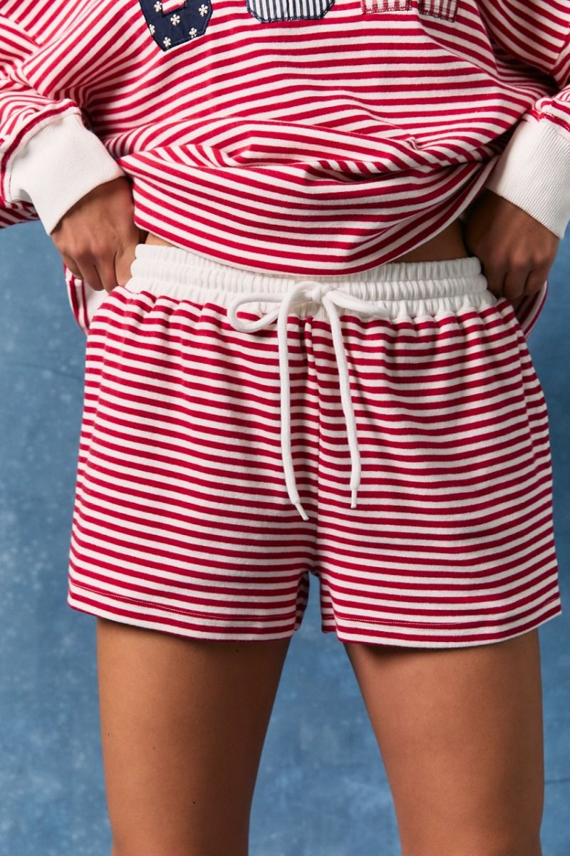 LELIS COLLECTION Women's Shorts Mid Rise Stripe Shorts