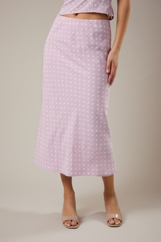 LELIS COLLECTION Women's Skirts Polka Dot Mid Rise Maxi Skirt