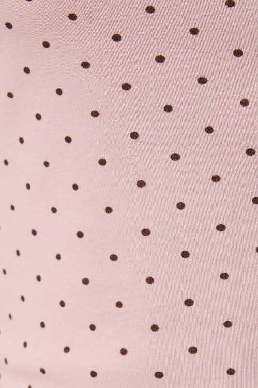 LELIS COLLECTION Women's Top Polka Dot Round Neck Short Sleeve Top