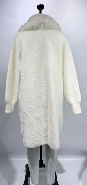 LENA Women Jackets Faux Fur Sweater Coat || David's Clothing