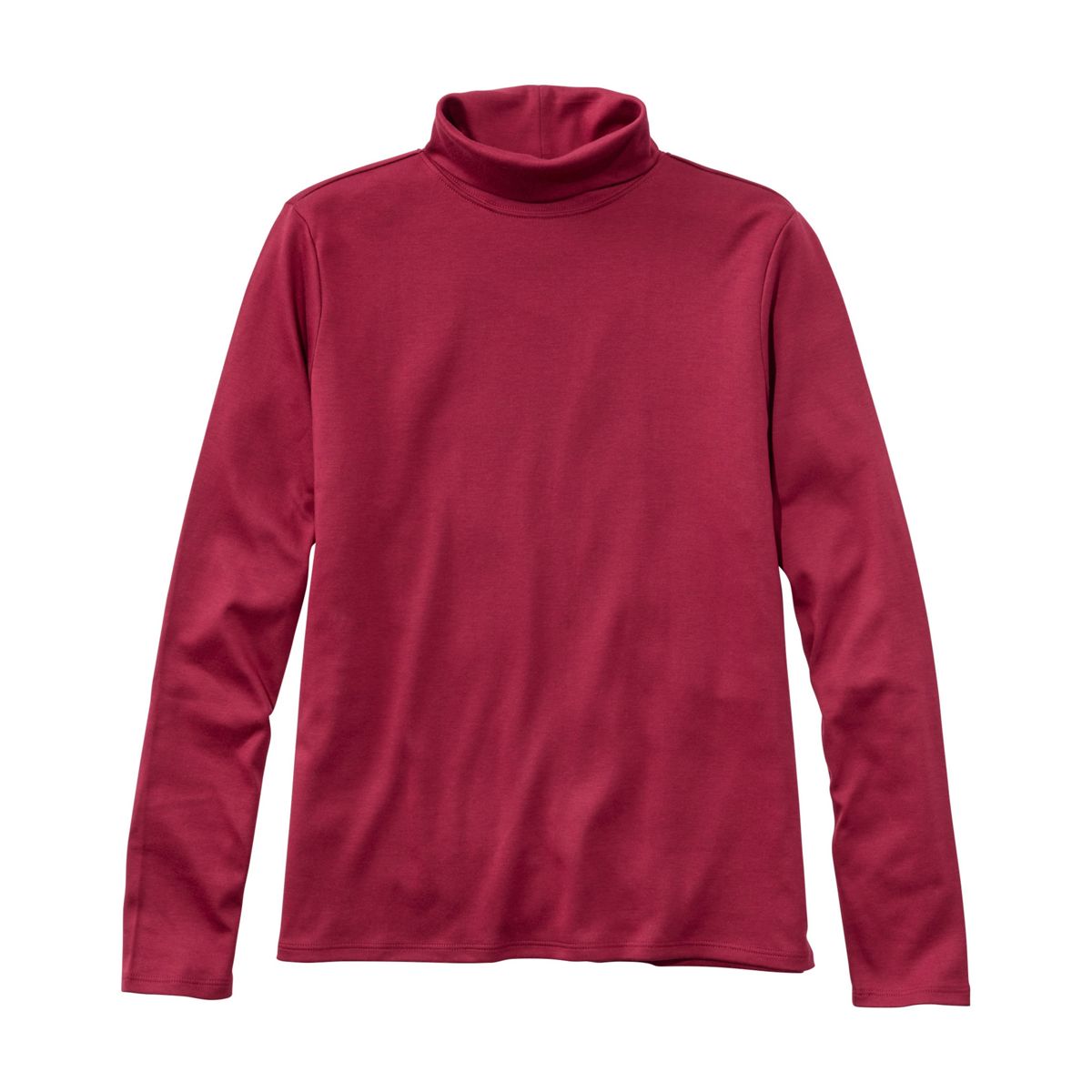 LL Bean 21-Women's Knit Top BORDEAUX / XS L.L.Bean Women's Pima Cotton Turtleneck, Long-Sleeve 214949B