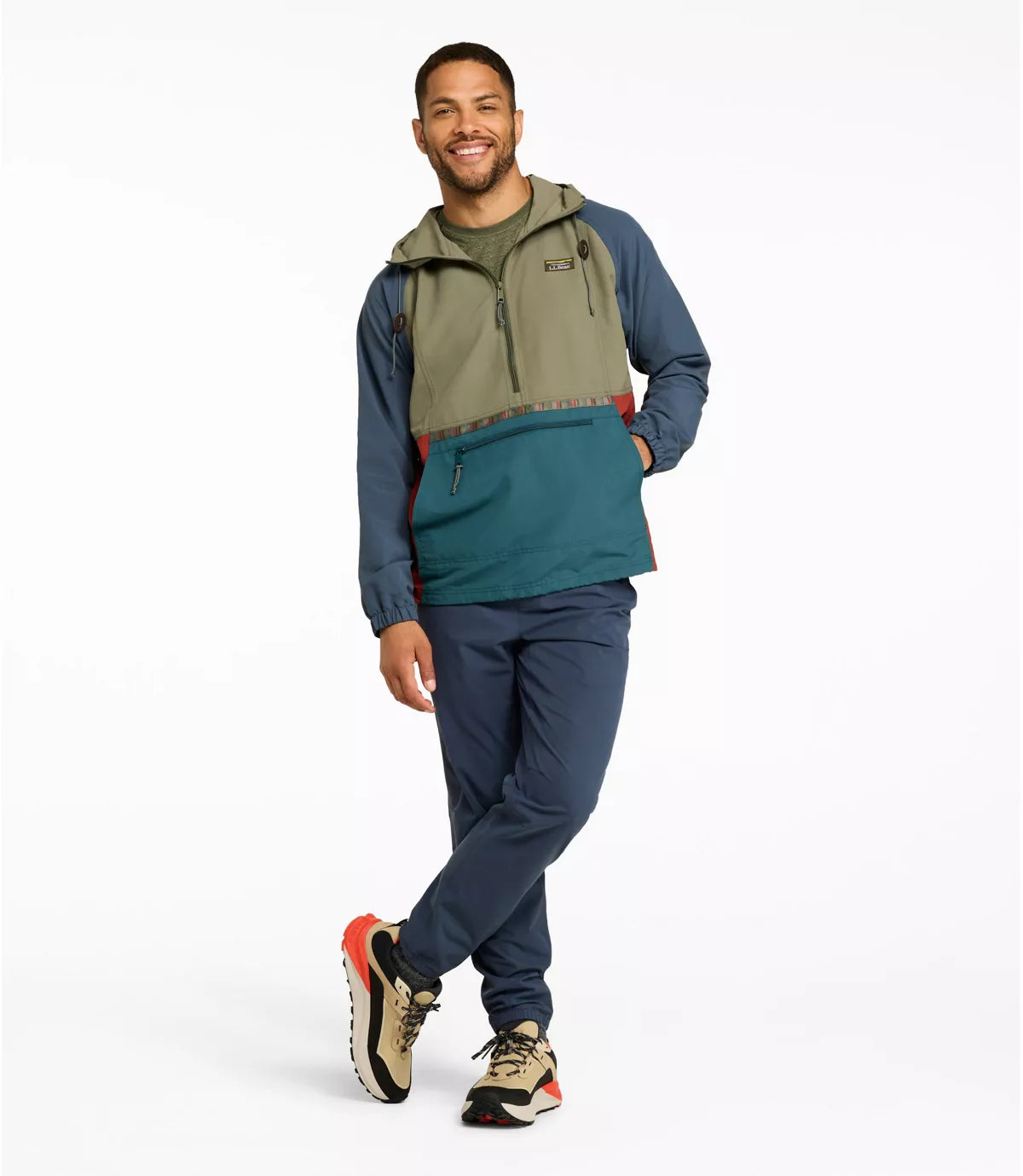 LL Bean Men's Outerwear L.L. Bean Men's Mountain Classic Anorak, Multi-Color