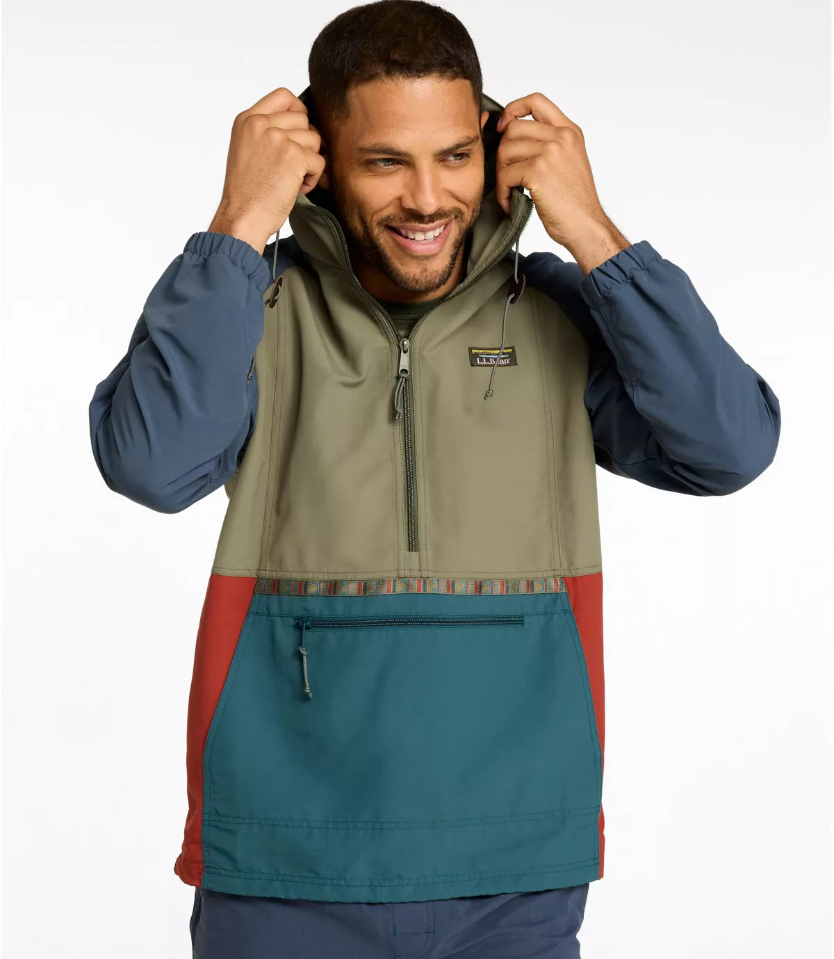 LL Bean Men's Outerwear L.L. Bean Men's Mountain Classic Anorak, Multi-Color