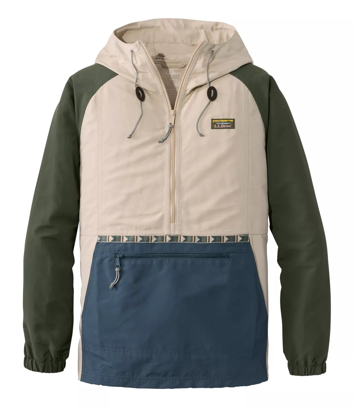 LL Bean Men's Outerwear SILVER SAND/RANGELEY / S L.L. Bean Men's Mountain Classic Anorak, Multi-Color 50527158467