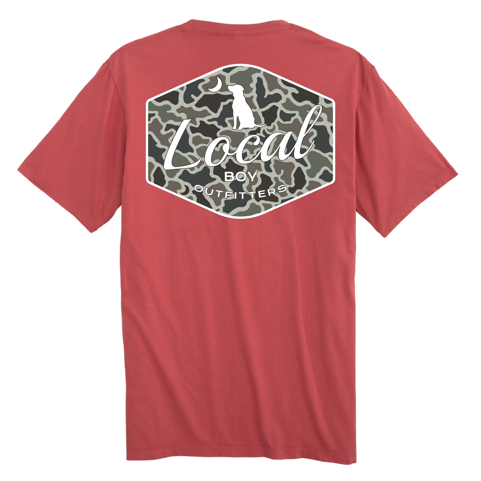 LOCAL BOY OUTFITTERS Kid's Tees BRICK / XS Local Boy Youth Dog & Moon Camo Badge T-Shirt L0000207BRC