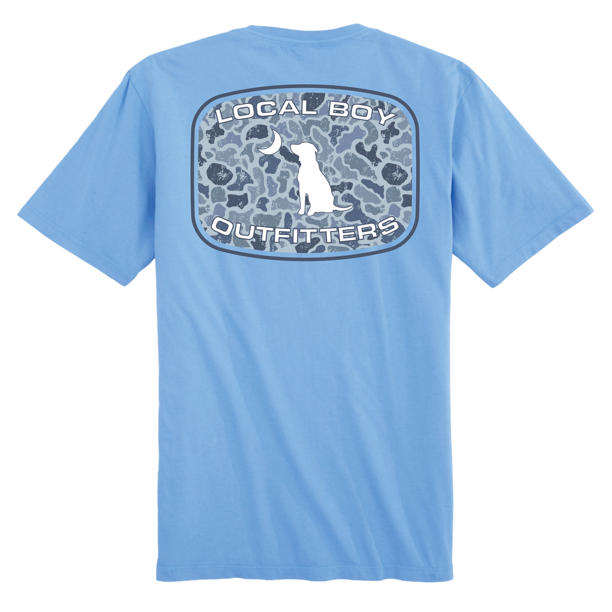 LOCAL BOY OUTFITTERS Kid's Tees WASHED DENIM / XS Local Boy Youth Distressed LCF Cobalt Patch T-Shirt L0000209WDM