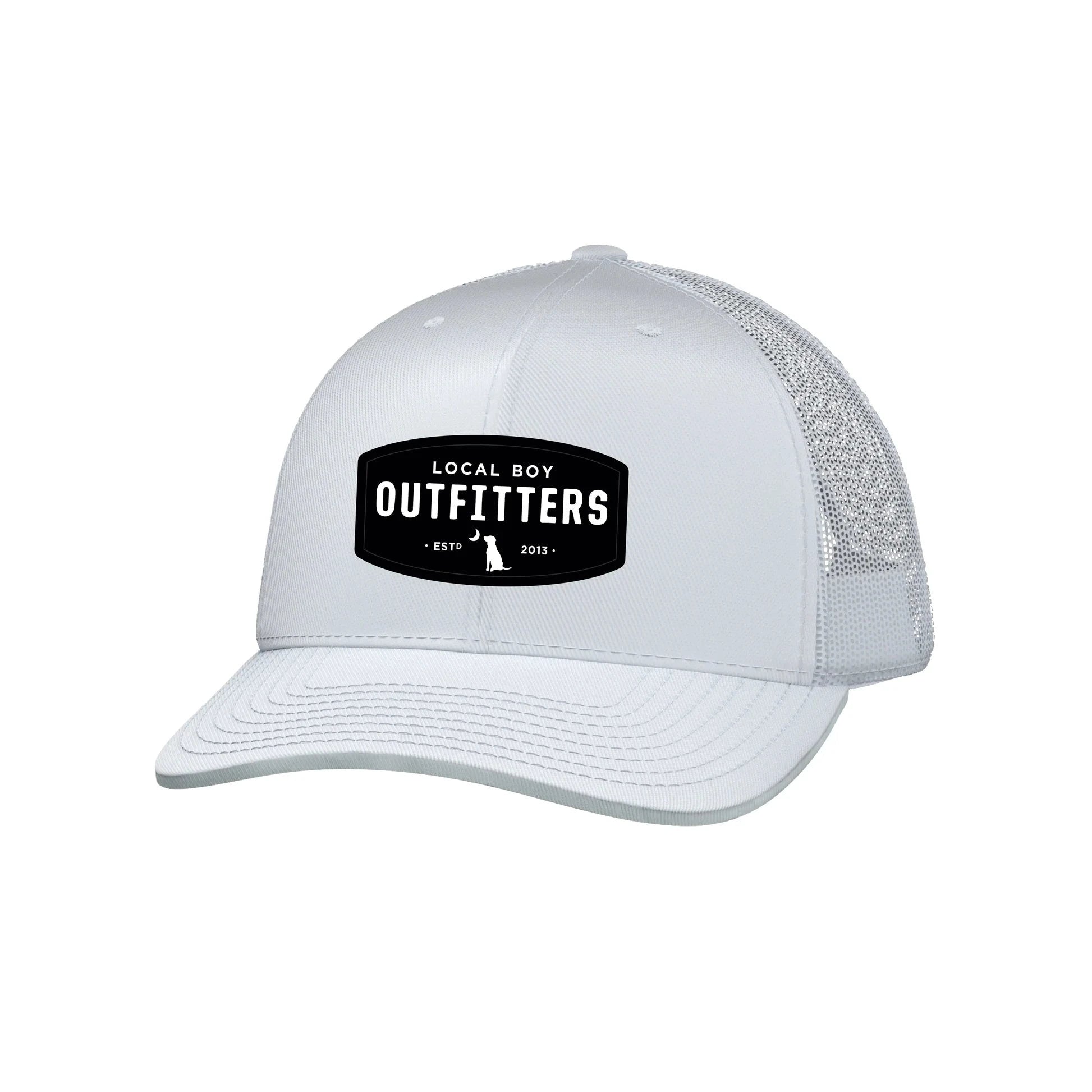 LOCAL BOY OUTFITTERS Men's Hats WHITE / OS Local Boy Men's Woven Patch Trucker Hat || David's Clothing L3000013WHT