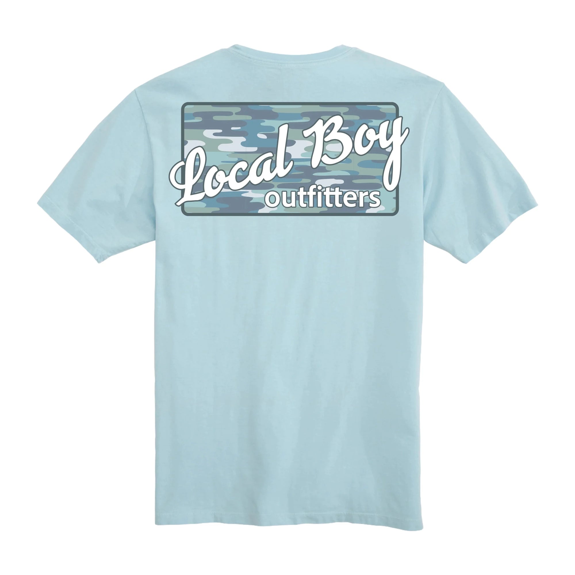 LOCAL BOY OUTFITTERS Men's Tees Local Boy Men's Blue Bayou Plate T-Shirt || David's Clothing