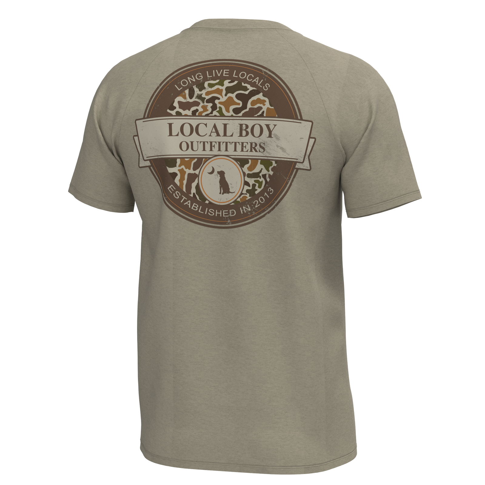 LOCAL BOY OUTFITTERS Men's Tees SAND / S Local Boy Men's Vintage Sphere Short Sleeve Heather Performance Shirt L1410013SND
