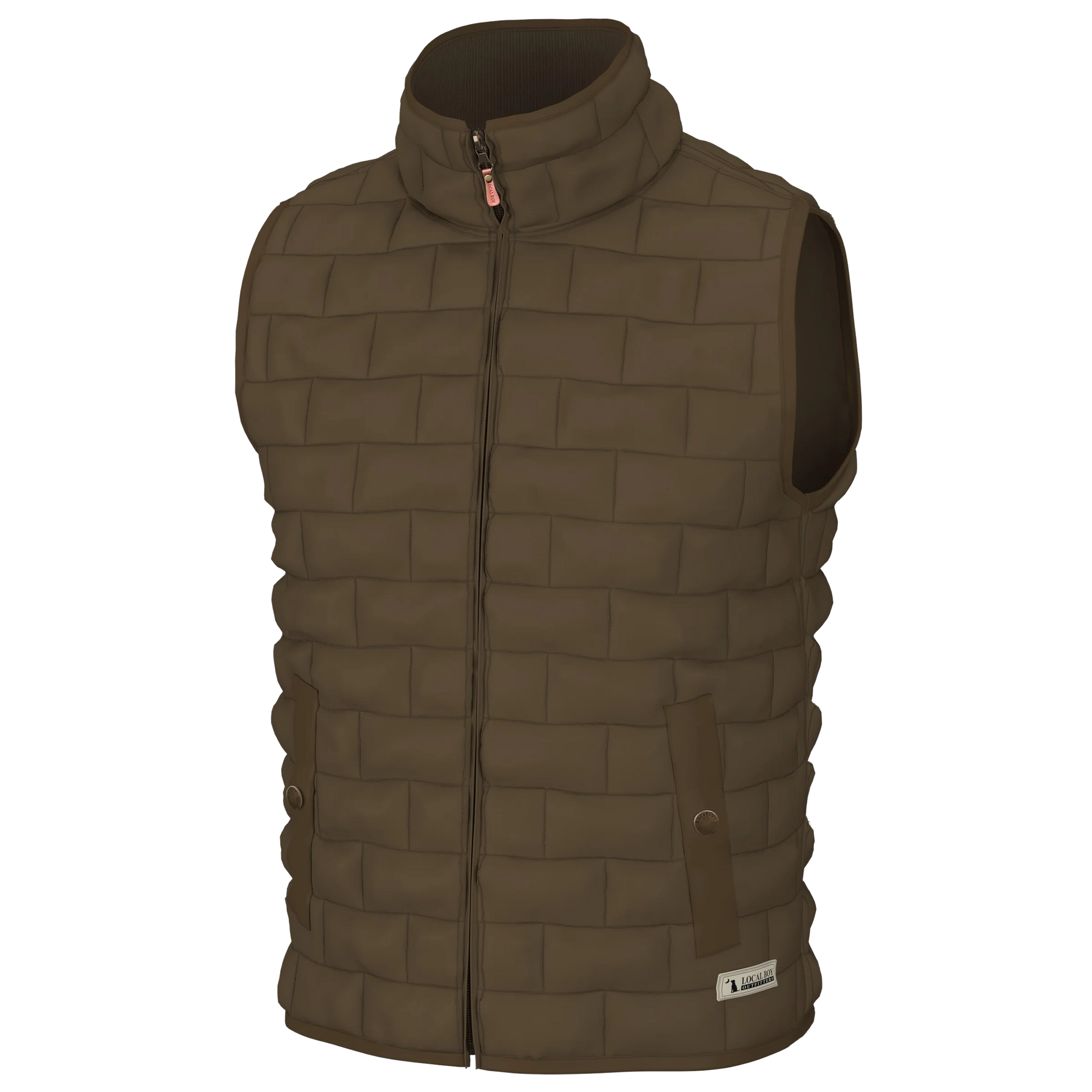 LOCAL BOY OUTFITTERS Mens Jackets MOCHA / M Local Boy Brick Quilted Vest || David's Clothing L1300042MCA