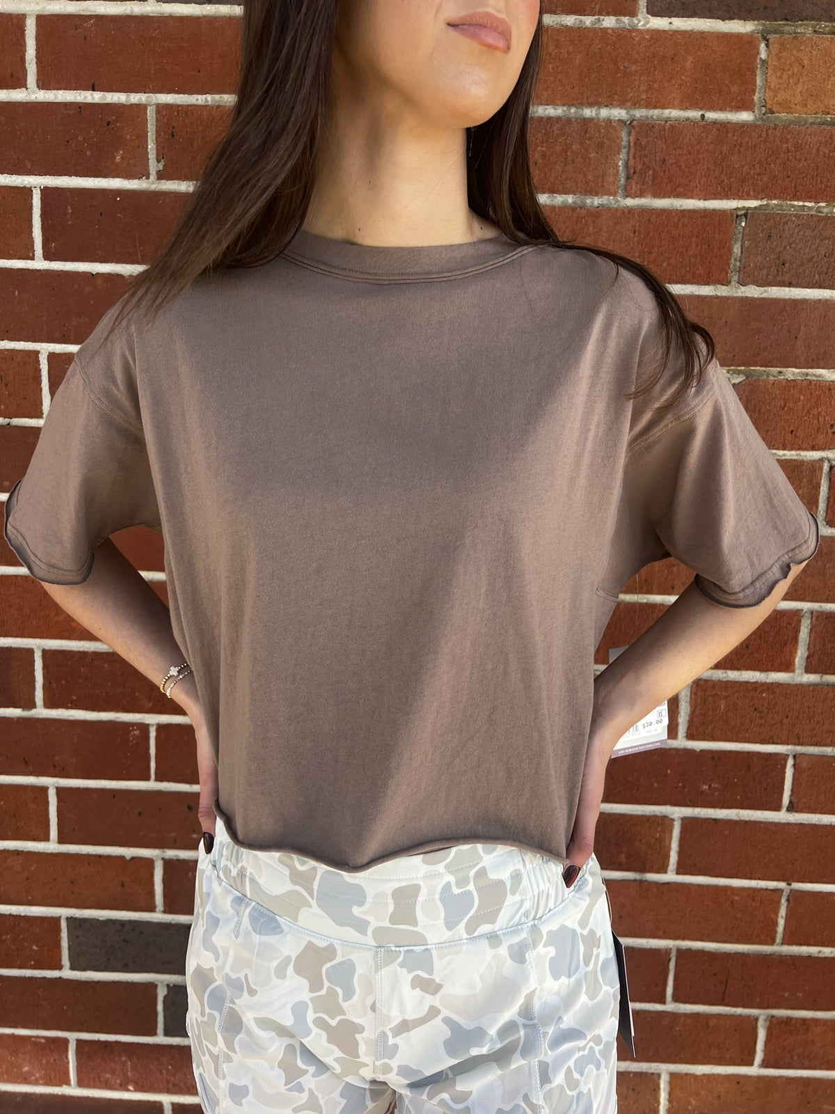 LOCAL GIRL Women's Top COCOA / XS Local Girl Boxy Crop Tee L5110000C