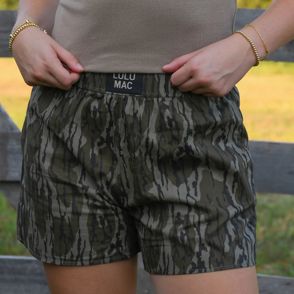 LU LU MAC Women's Shorts LuLu Mac Mossy Oak Bottomland Boxer Short