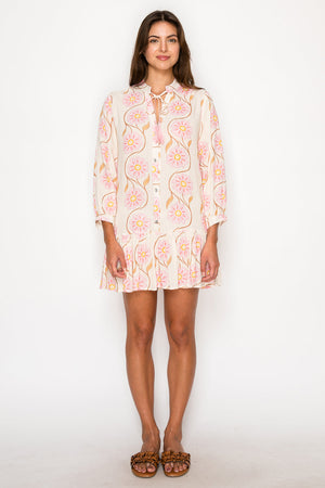 MEET ME IN SANTORINI Women's Dresses Floral Swirl Short Dress