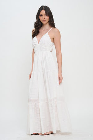 MEET ME IN SANTORINI Women's Dresses Ivory Breeze Maxi Dress || David's Clothing