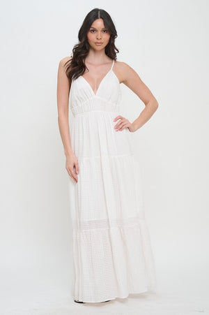 MEET ME IN SANTORINI Women's Dresses Ivory Breeze Maxi Dress || David's Clothing