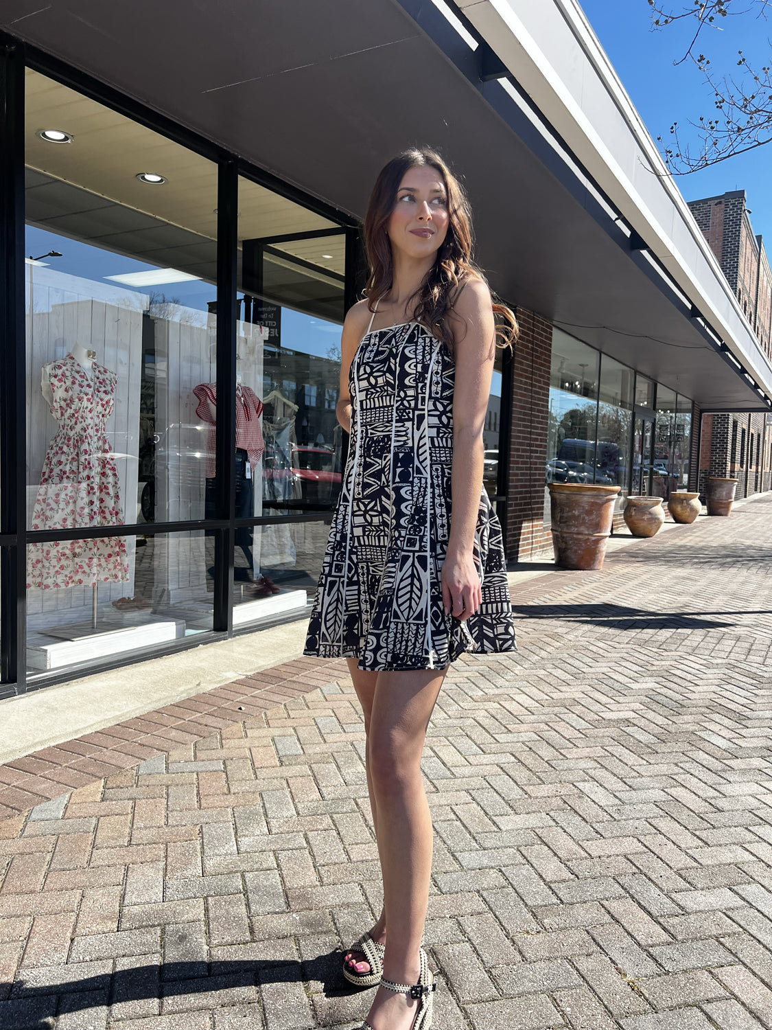 MEET ME IN SANTORINI Women's Dresses Nysas Ink Mini Dress