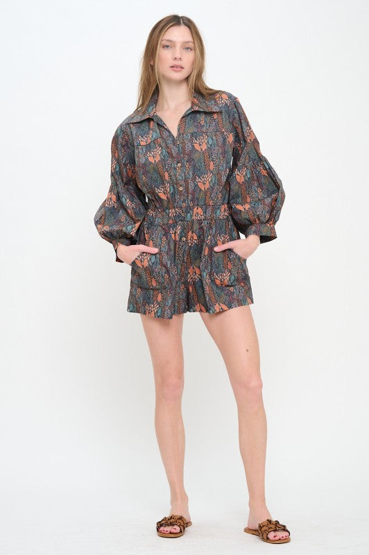 MEET ME IN SANTORINI Women's Romper Autumn Canopy Romper