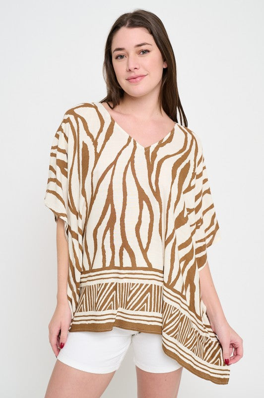 MEET ME IN SANTORINI Women's Top Sienna Woodlands Tunic || David's Clothing