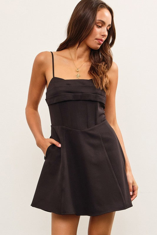 MUSTARD SEED Women's Dresses Corset Lined Flare Cami Dress || David's Clothing