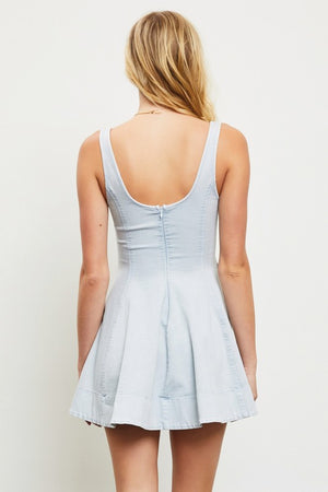 MUSTARD SEED Women's Dresses Panel Denim Mini Dress || David's Clothing