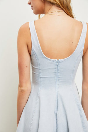MUSTARD SEED Women's Dresses Panel Denim Mini Dress || David's Clothing