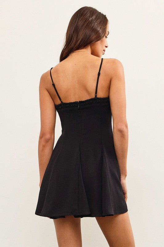 MUSTARD SEED Women's Dresses Tie Front Shirring Flare Cami Dress || David's Clothing