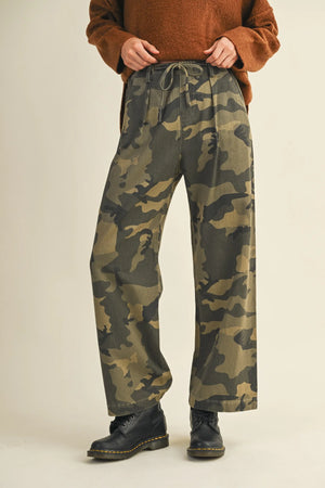 MUSTARD SEED Women's Pants Camo Front Tie pants