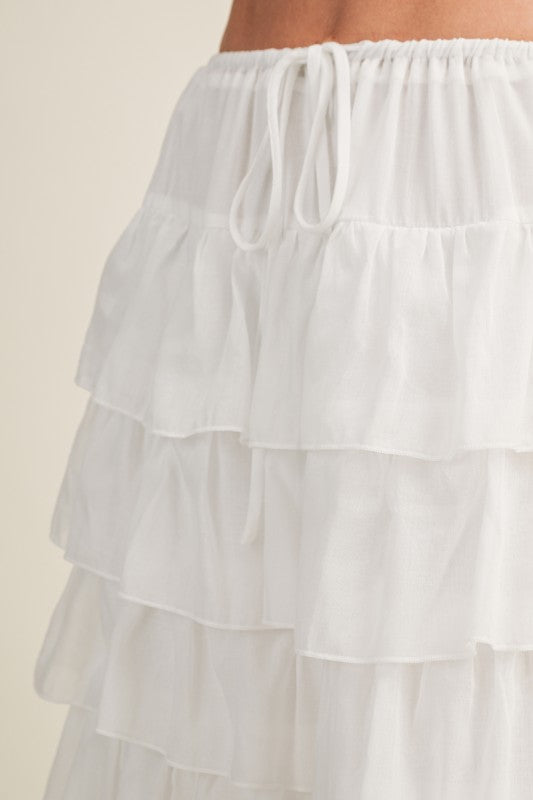 MUSTARD SEED Women's Skirts Tiered Ruffle Drawstring Waist Skirt