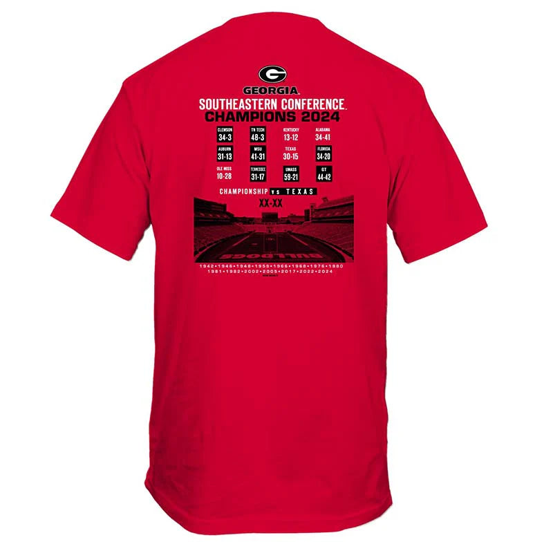 New World Graphics Kid's Tees Youth 2024 UGA SEC Champions Score SS T-Shirt || David's Clothing