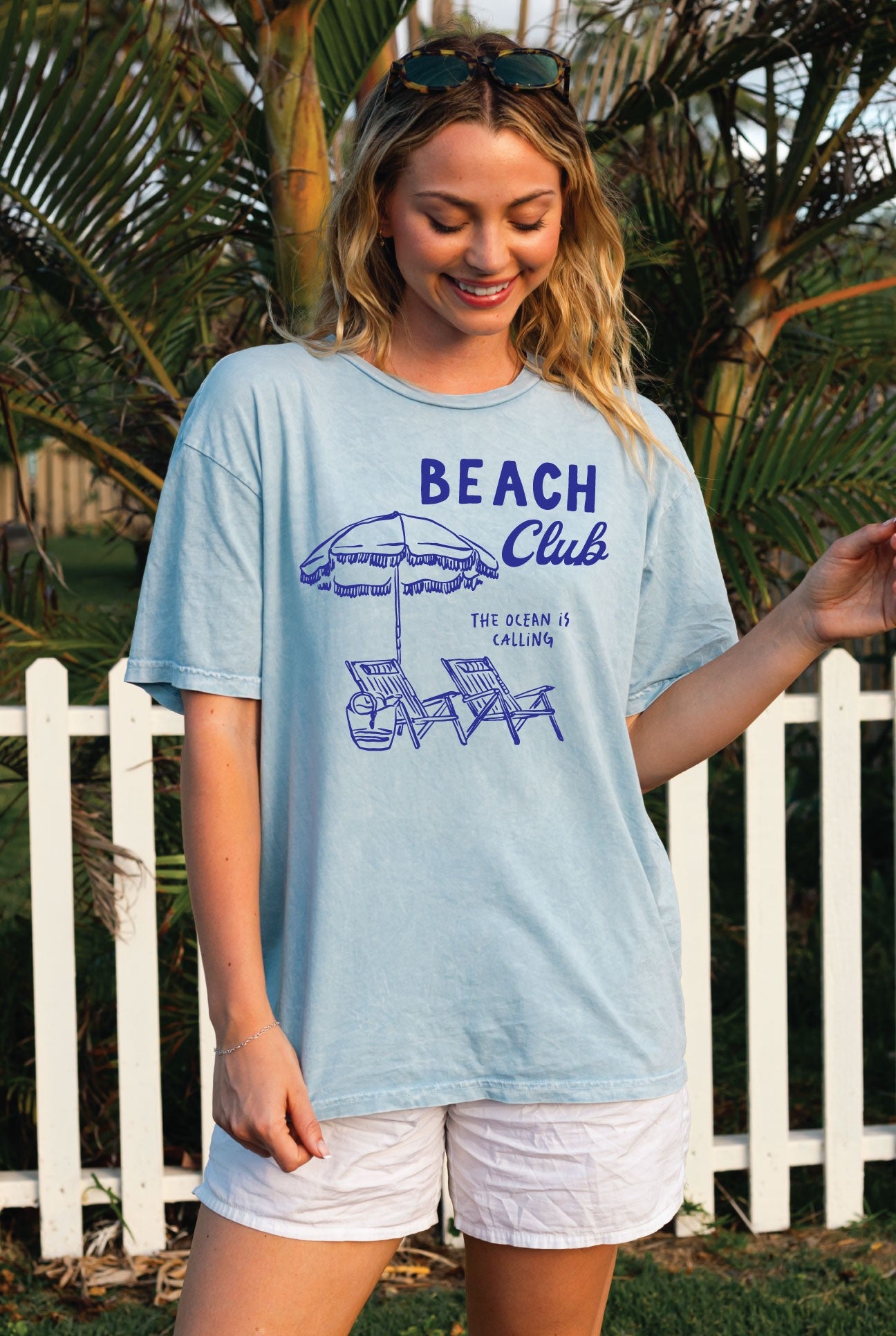 Oat Collective Women's Tee Beach Club Plus Mineral Graphic Tee || David's Clothing