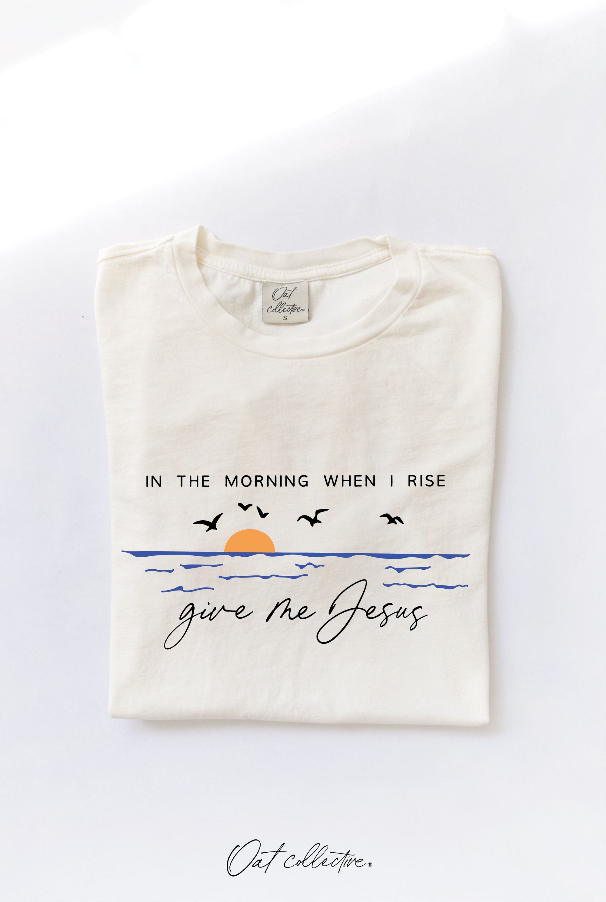 Oat Collective Women's Tee Give Me Jesus Mineral Washed Graphic Tee || David's Clothing