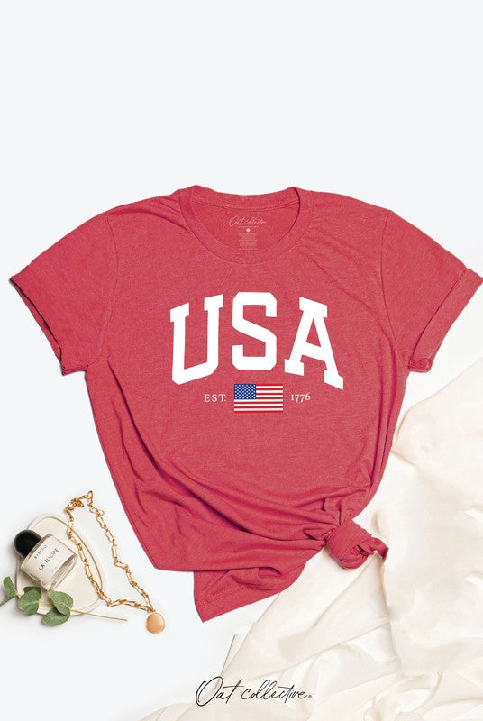 Oat Collective Women's Tee USA EST.1776 Graphic T-shirt || David's Clothing
