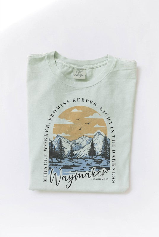 Oat Collective Women's Tee Way Maker Mineral Graphic Tee || David's Clothing