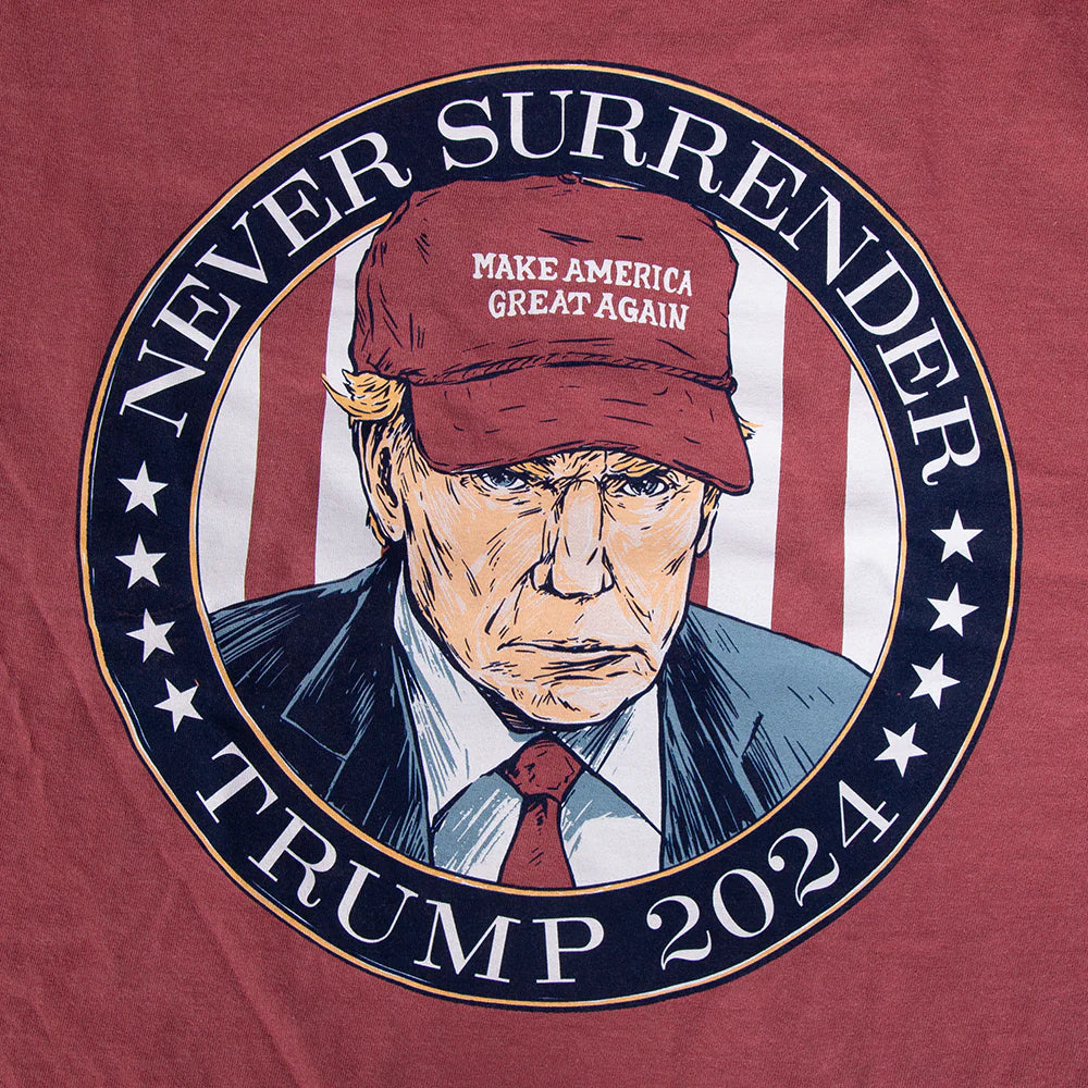 OLD ROW Men's Tees Old Row Never Surrender Trump 2024 Pocket Tee || David's Clothing