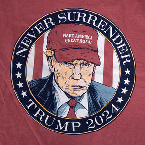 OLD ROW Men's Tees Old Row Never Surrender Trump 2024 Pocket Tee || David's Clothing