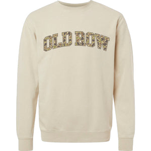 OLD ROW Women's Sweater IVORY/CAMO / S Old Row Pigment Dyed Premium Crewneck || David's Clothing WROW3283