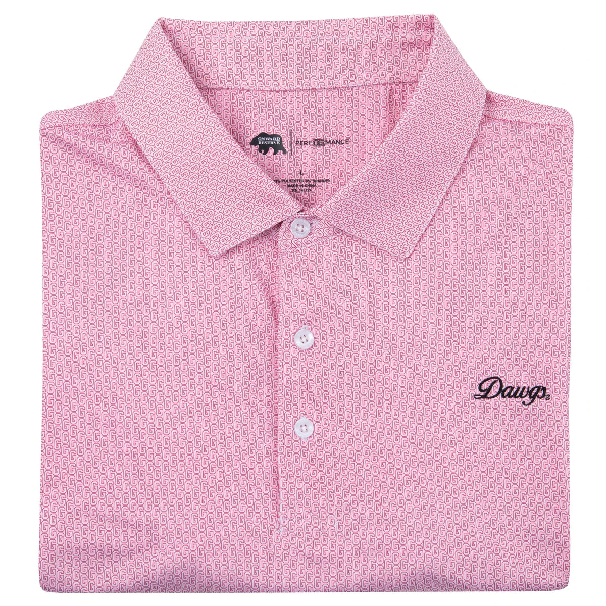ONWARD RESERVE Men's Polo Onward Reserve Georgia Vintage G Printed Performance Polo