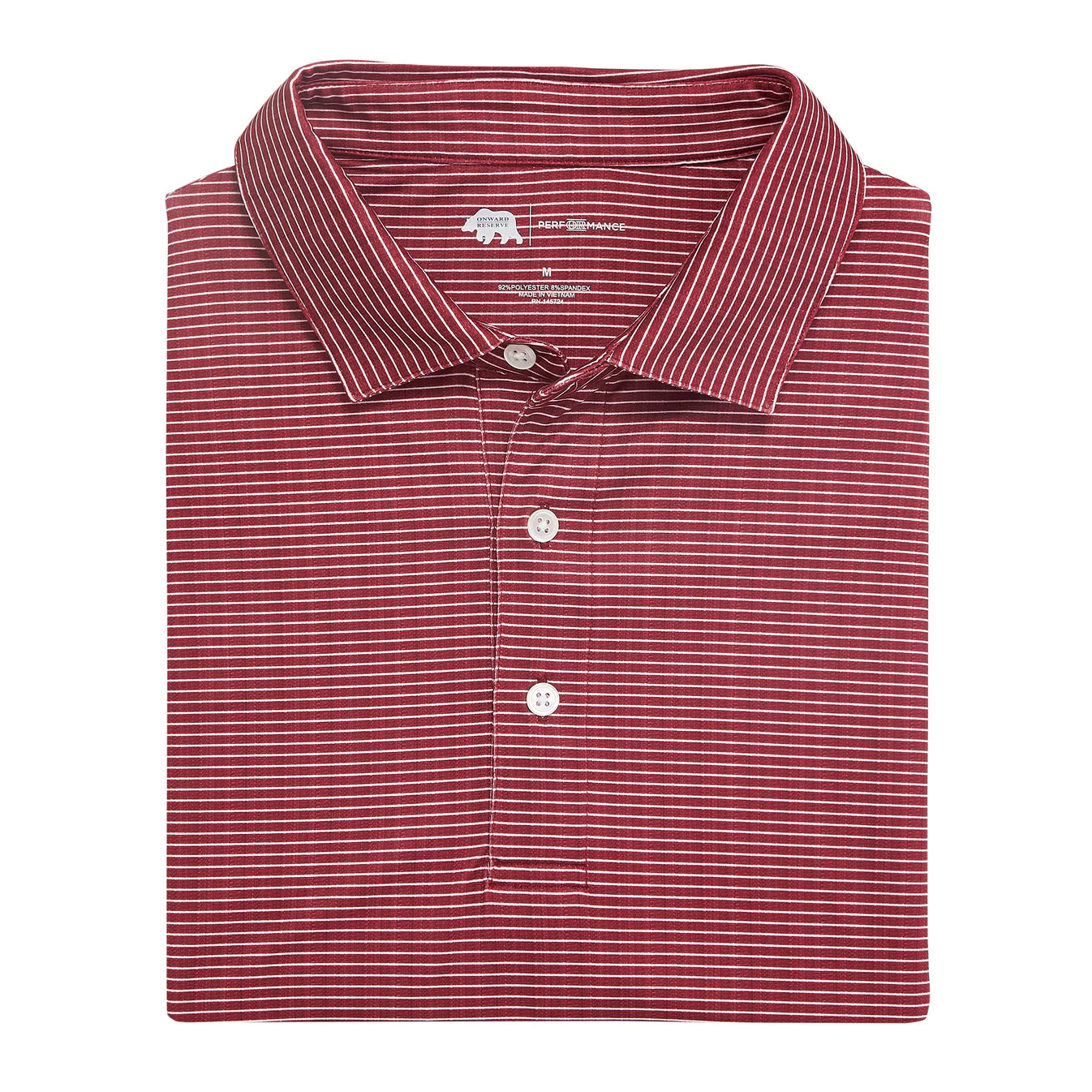 ONWARD RESERVE Men's Polo ZINFANDEL / M Onward Reserve Birdie Stripe Performance Polo || David's Clothing K002602