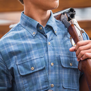 ONWARD RESERVE Men's Sport Shirt Onward Reserve Conon Corduroy Shirt - Smoke Pine || David's Clothing