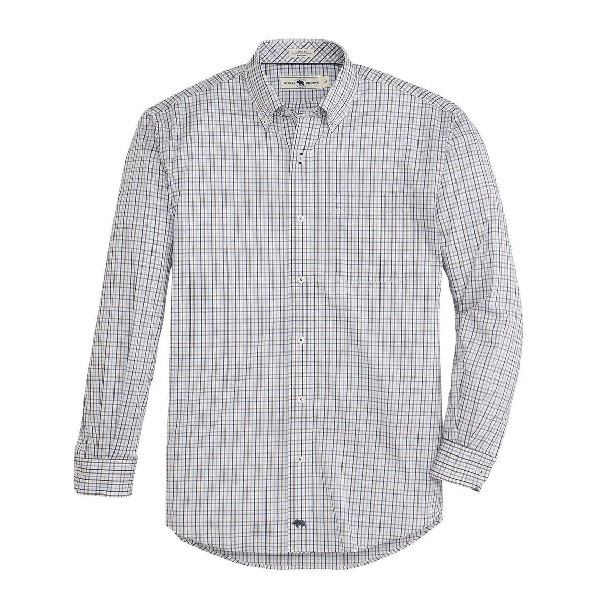 ONWARD RESERVE Men's Sport Shirt Onward Reserve Noble Classic Fit Quad Shirt - Chocolate