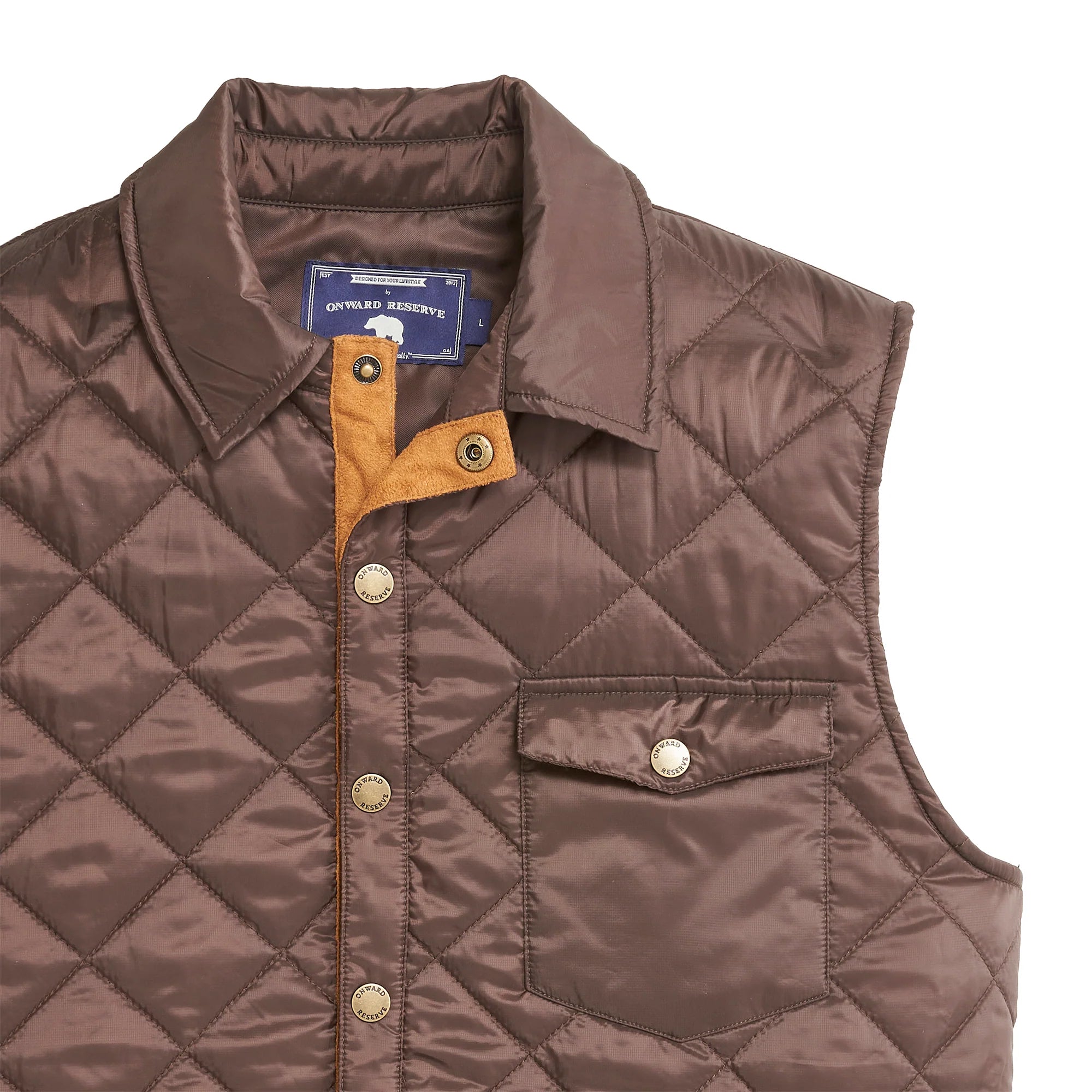 ONWARD RESERVE Mens Jackets DARK BROWN / M Onward Reserve Braswell Vest || David's Clothing 1MF23U608201