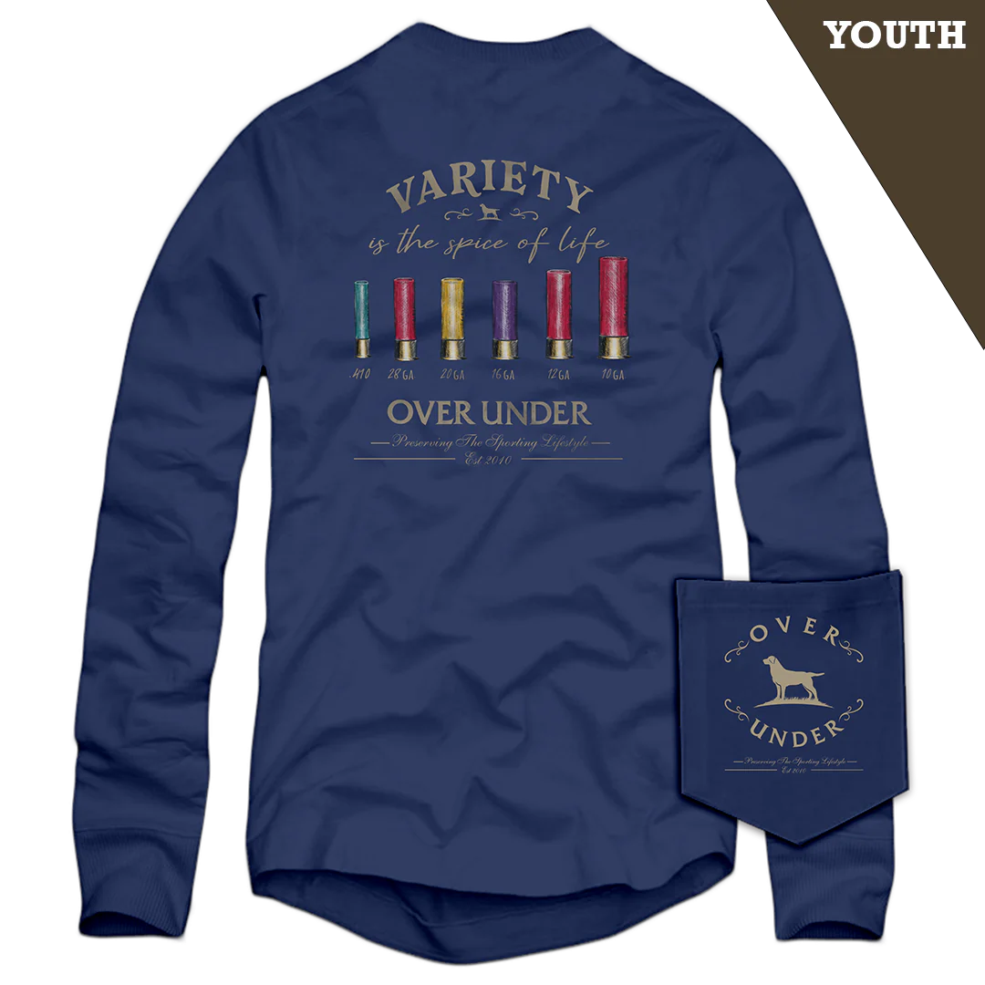 OVER UNDER CLOTHING Kid's Tees Over Under L/S Youth Variety Is The Spice Of Life T-Shirt Navy