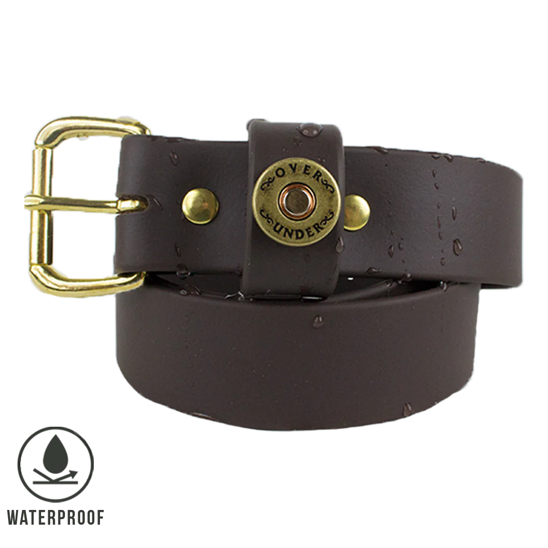 OVER UNDER CLOTHING Men's Belts Over Under Waterproof Single Shot Belt Brown || David's Clothing