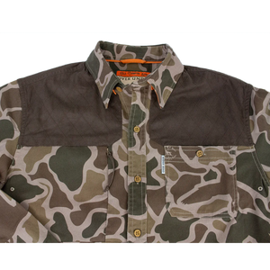 OVER UNDER CLOTHING Men's Sport Shirt Over Under Field Champion Shirt Duck Camo/Brown || David's Clothing