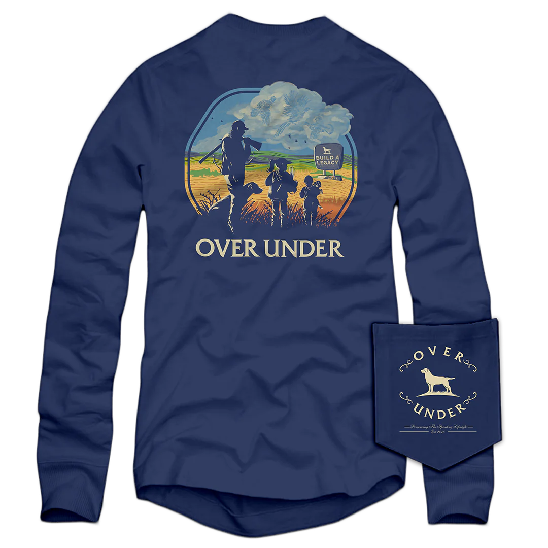 OVER UNDER CLOTHING Men's Tees Over Under L/S Leave A Legacy T-Shirt Navy || David's Clothing